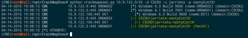 CrackMapExec testing credentials