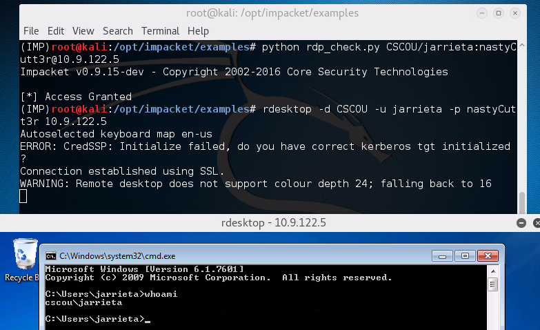 rdp_check and rdesktop to command prompt