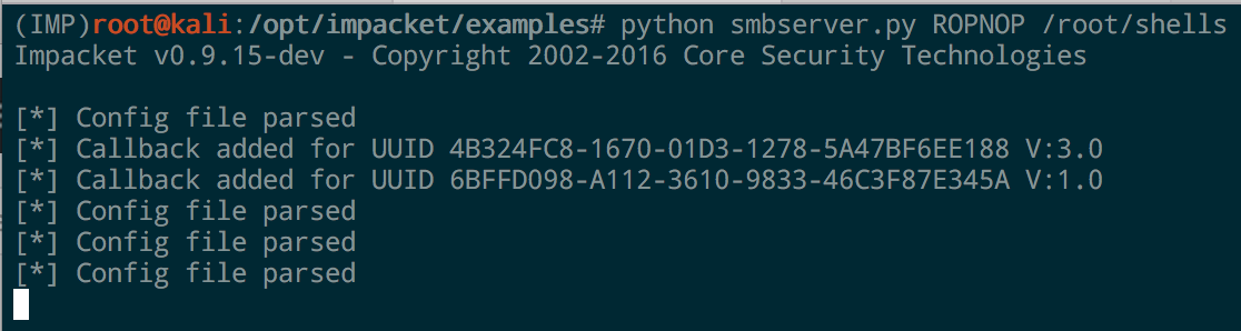 Impacket&rsquo;s smbserver.py