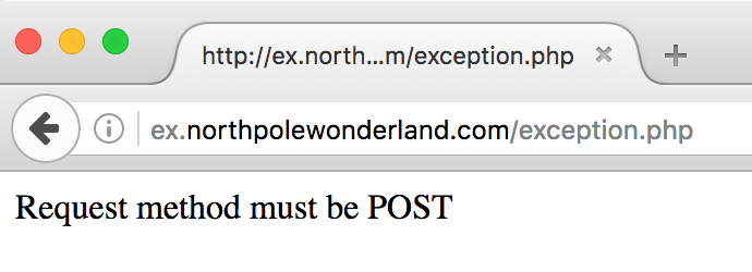 Exception - POST only