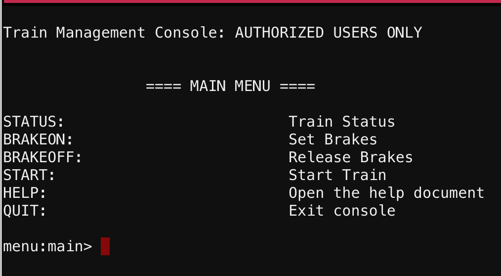 Train - Management Console