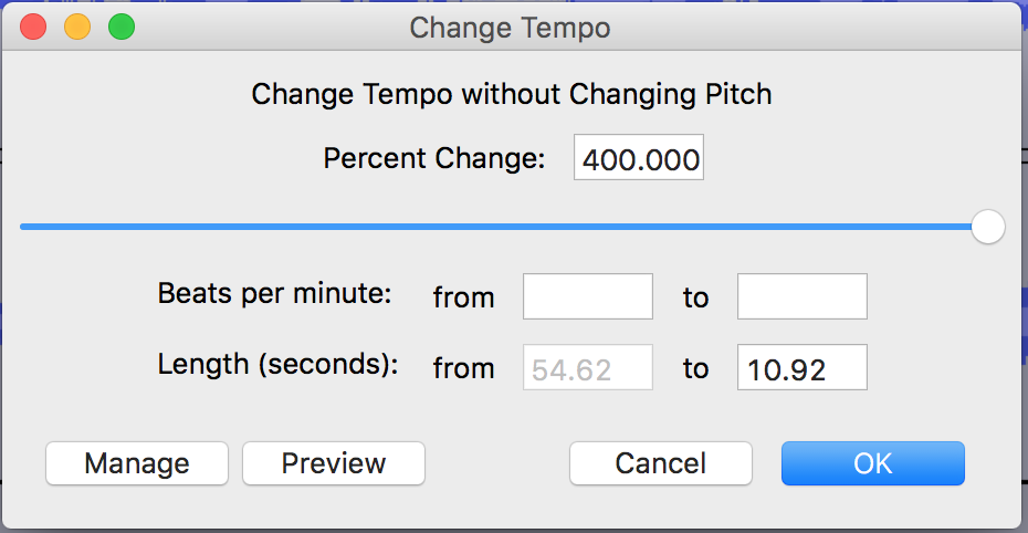 Audio - Change Tempo