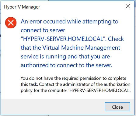 Hyper-V Error