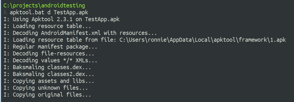 Apktool disassemble