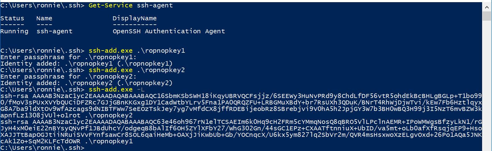 Powershell ssh-add