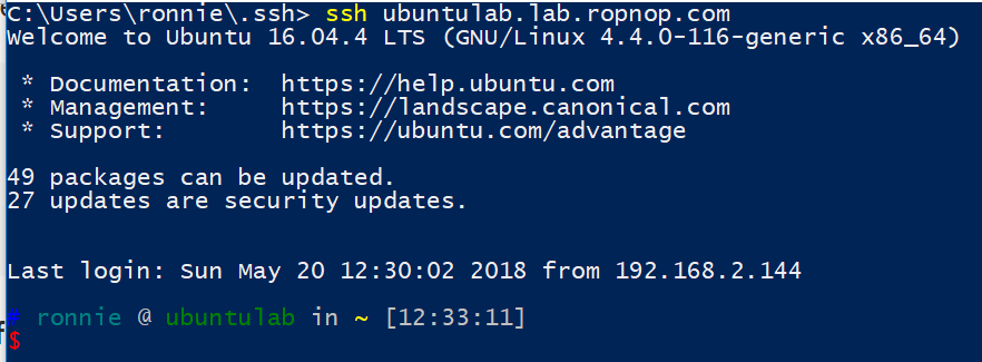 Powershell SSH to Ubuntu